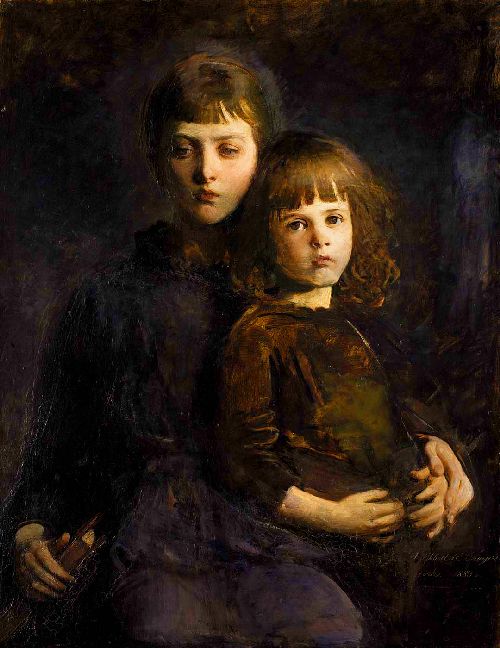 500x648 Brother And Sister Painting Abbott Handerson Thayer Oil Paintings - Brother And Sister Painting