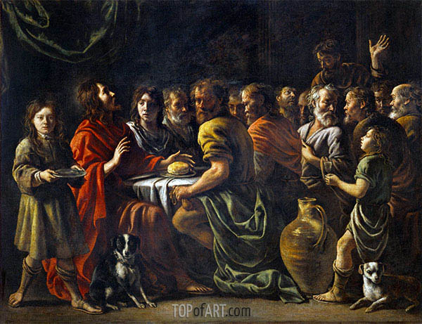 600x461 Last Supper Le Nain Brothers Painting Reproduction 16694 - Brothers Painting