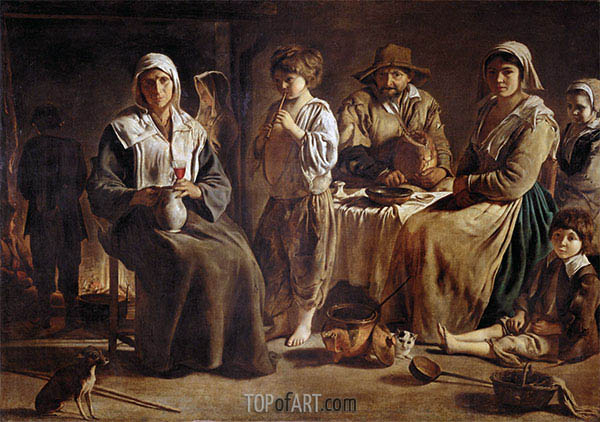 600x422 Peasant Family In An Interior Le Nain Brothers Painting - Brothers Painting