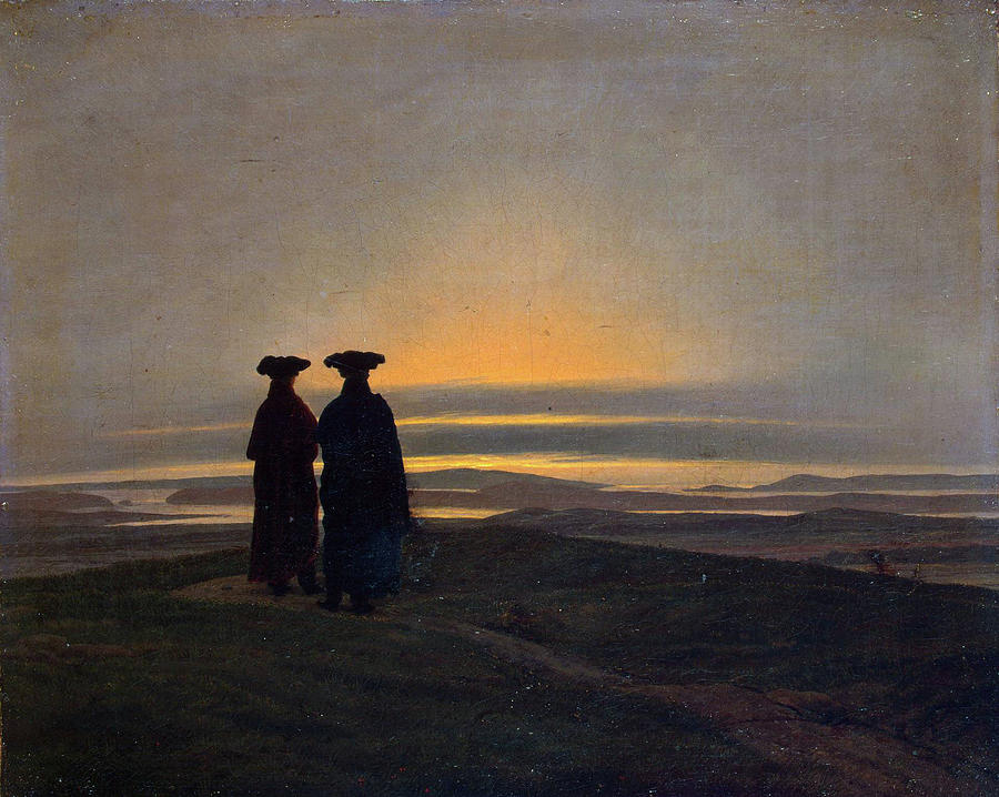 900x718 Sunset, Brothers Painting By Caspar David Friedrich - Brothers Painting