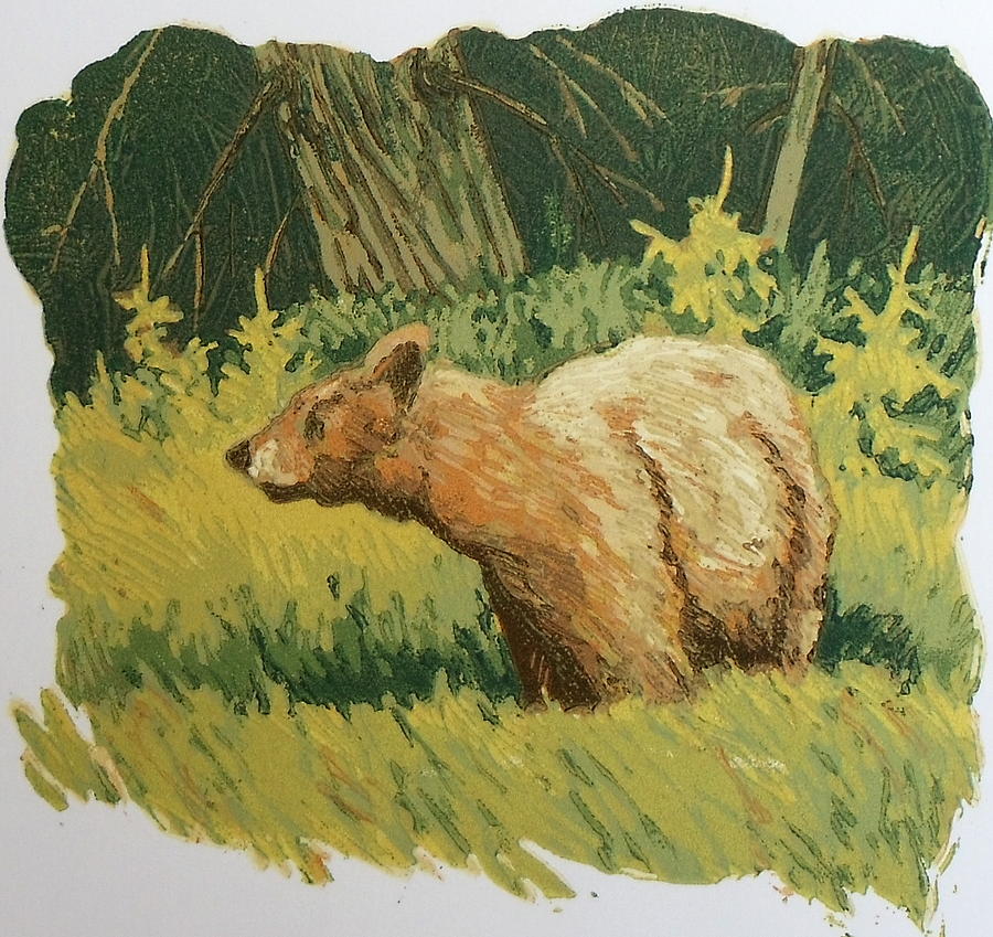 900x849 Brown Bear Painting By Leon Loughridge - Brown Bear Painting