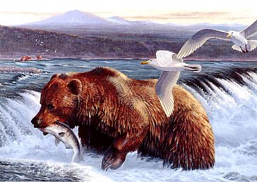 366x259 Alaskan Brown Bear - Brown Bear Painting