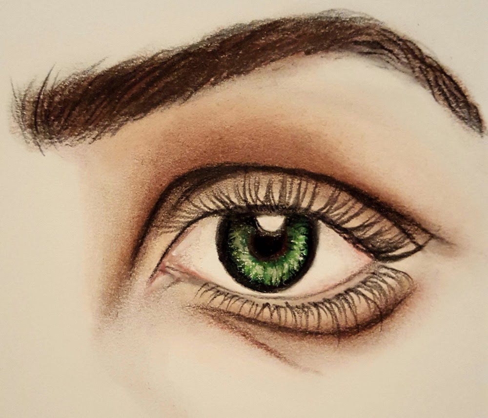 1000x857 Drawing Painting Demonstration Realistic Eye Pastel Close Up.green - Brown Eye Painting