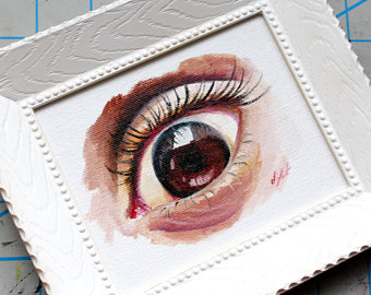 340x270 Small Eye Painting Brown - Brown Eye Painting