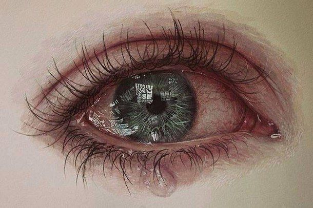 610x406 Amazing, Anxiety, Beautiful, Color, Crying, Drawing, Eyes - Brown Eye Painting