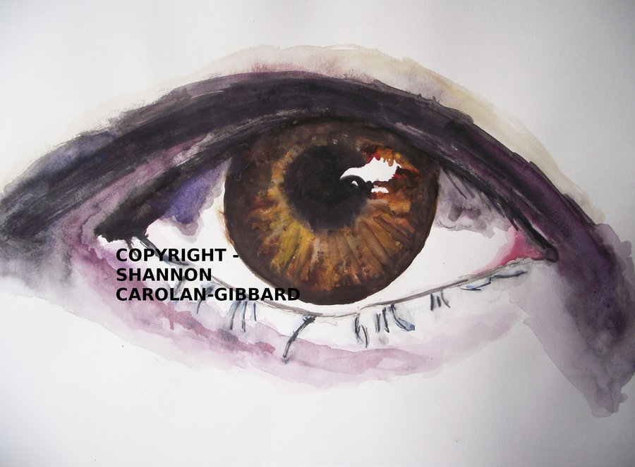 900x663 Brown Human Eye Water Colour Painting By Gabriellesgifts - Brown Eye Painting