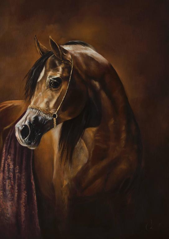 543x768 David Lloyd Collins - Brown Horse Painting