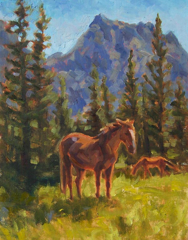 600x768 Landscape Artists International Blaze Original Brown Horse - Brown Horse Painting