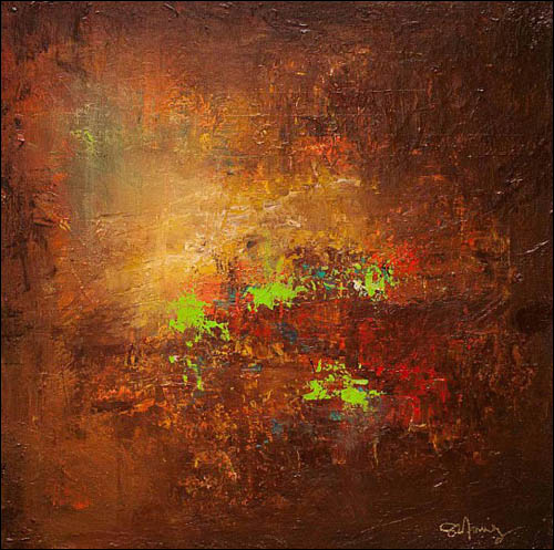 500x497 Sarah Manning Controlled Chaos In Paint - Brown Painting