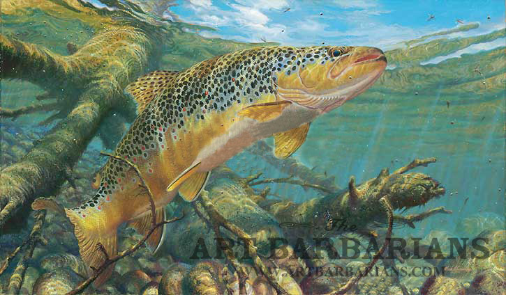 725x424 Wildlife Art Prints Plus Original Paintings With A Wide Selection - Brown Trout Painting