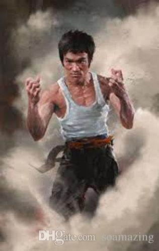 316x500 Framed,bruce Lee,pure Handpainted Portrait Art Oil Painting - Bruce Lee Beach Painting