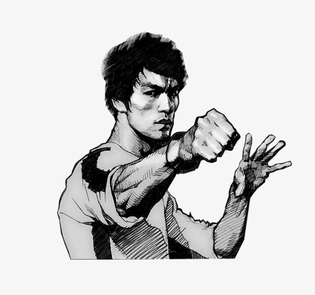 640x600 Hand Painted Bruce Lee, Cartoon Characters, Illustration - Bruce Lee Beach Painting