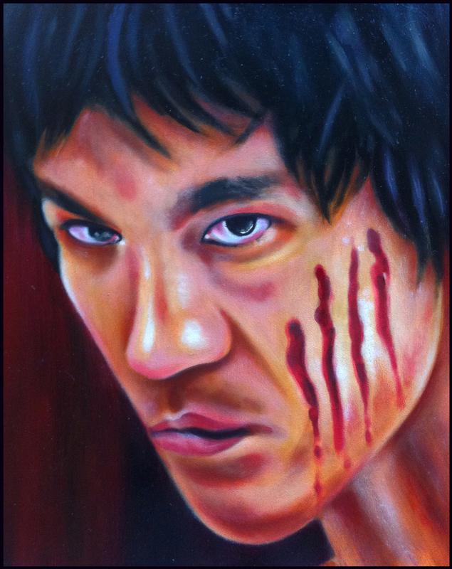 635x800 Bruce Lee Painting By Phil Robertson Tattoonow - Bruce Lee Painting