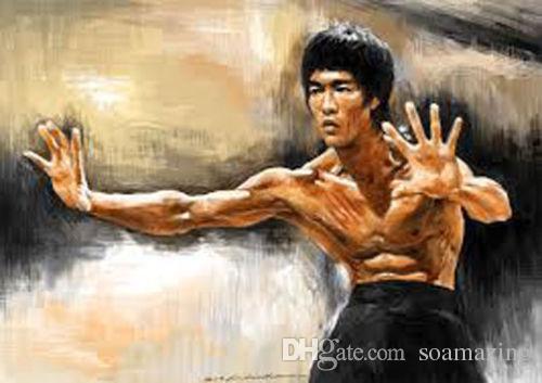 500x353 2018 Bruce Lee,pure Handpainted Kungfu Male Portrait Art Oil - Bruce Lee Painting