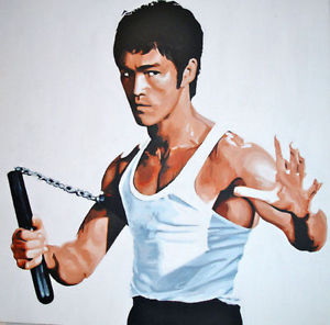 300x296 Bruce Lee Hand Painted Portrait Art Oil Painting On Canvas A 69 No - Bruce Lee Painting