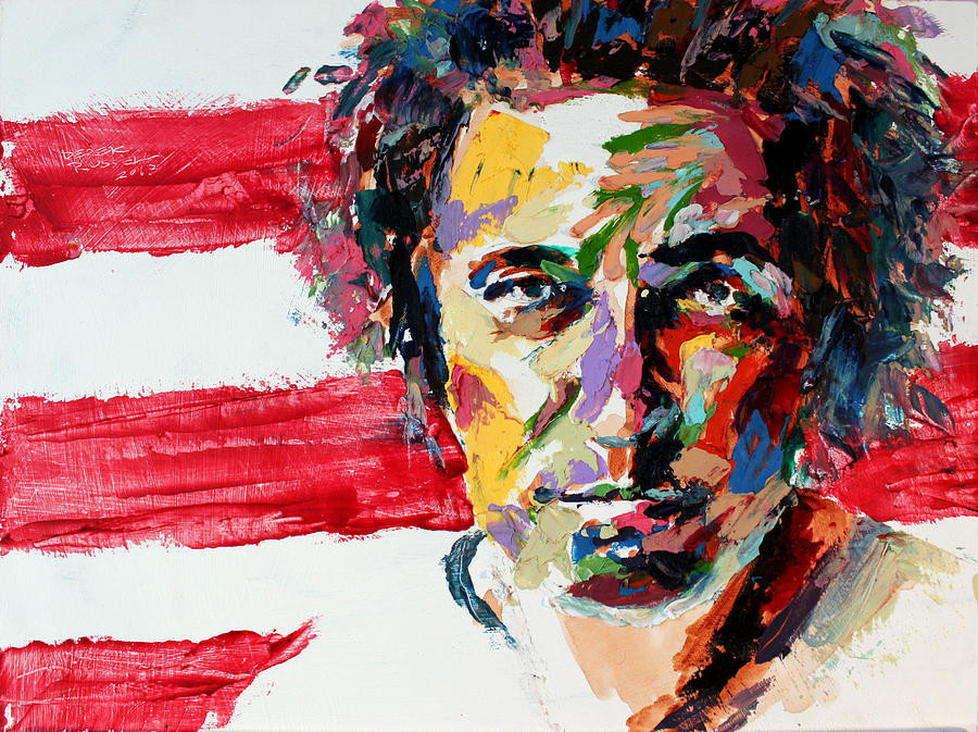 900x673 Bruce Springsteen Painting By Derek Russell - Bruce Painting