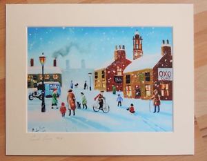 300x233 Tetley Tea Van Winter Street Scene Mounted Print From Painting - Bruce Painting