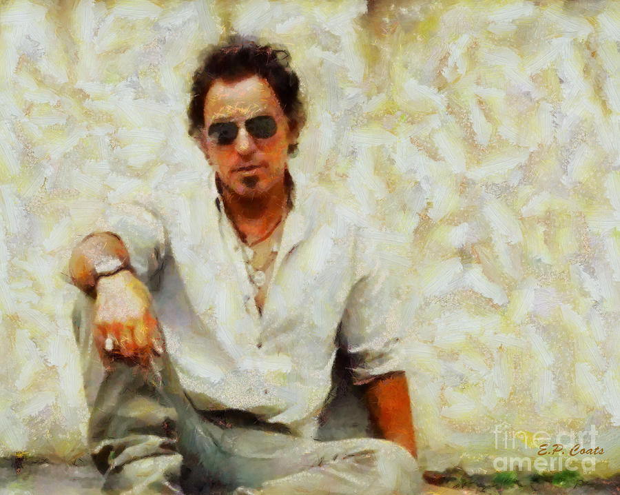 900x718 Bruce Springsteen Painting By Elizabeth Coats - Bruce Springsteen Painting