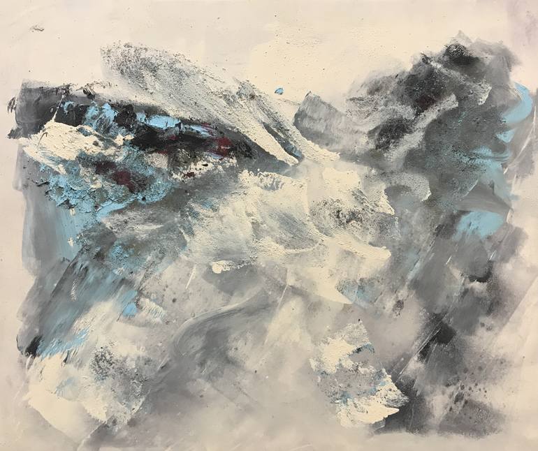 770x646 Saatchi Art Natural Abstract, Blue, White, Black Painting By Tiny - Bruin Painting