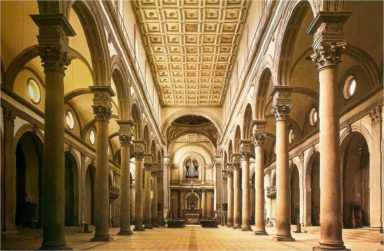 1243x813 San Lorenzo, Od 1419 R. Alberti + Brunelleschi - Brunelleschi Painting