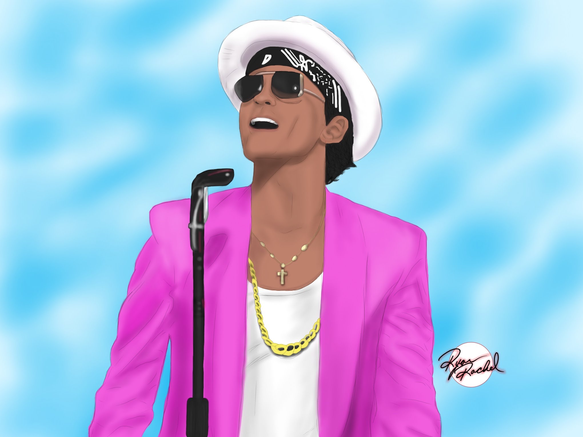 2040x1530 Bruno Mars Uptown Funk Speed Painting - Bruno Mars Painting