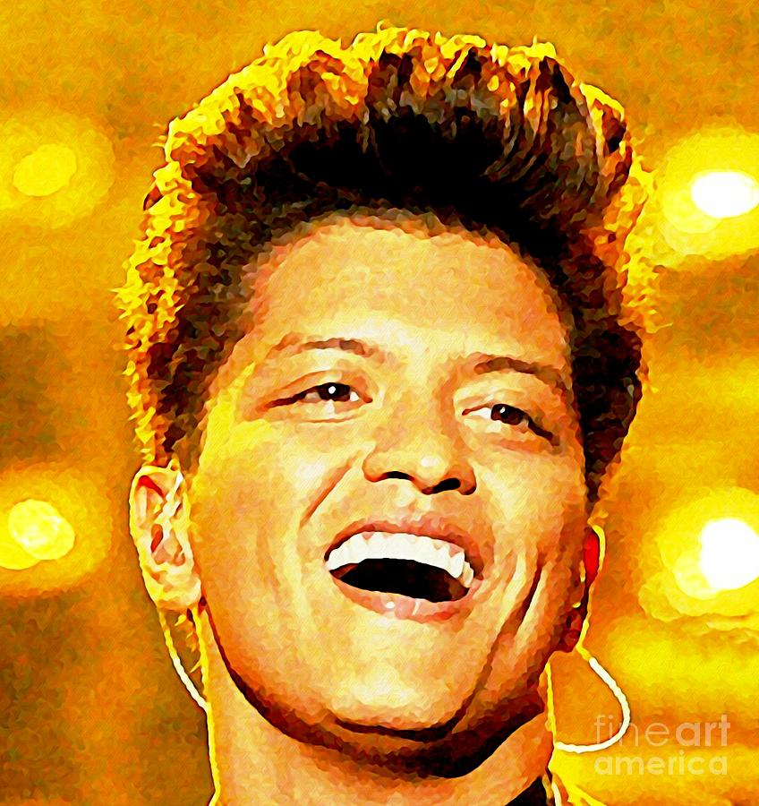 848x900 Portrait Painting Of Bruno Mars Painting By John Malone - Bruno Mars Painting