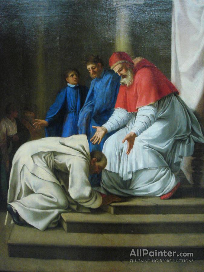 675x900 Eustache Le Sueur Saint Bruno At The Feet Of Pope Urban Ii Oil - Bruno Painting