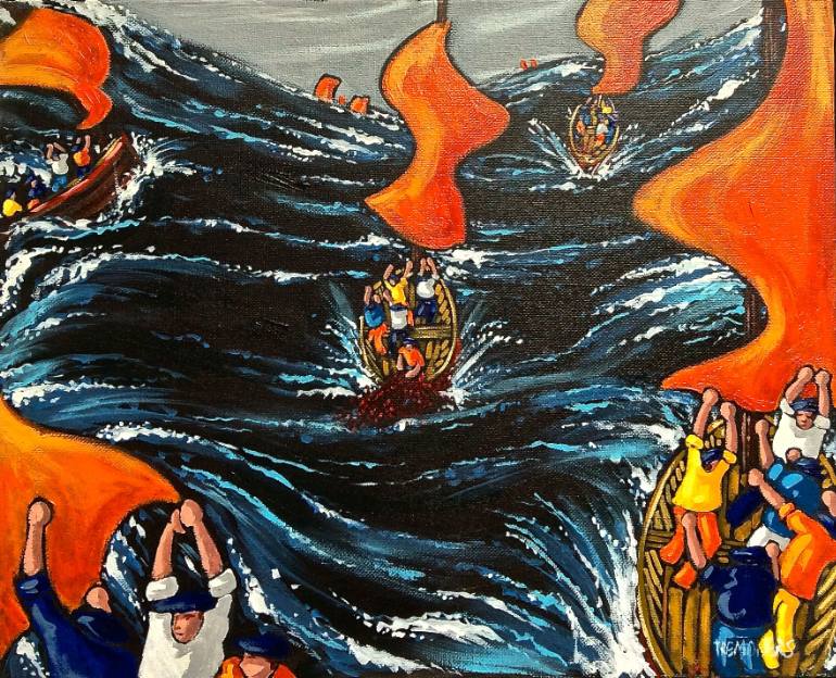 770x624 Saatchi Art Retour De Peche En Bretagne Painting By Tremohars Bruno - Bruno Painting