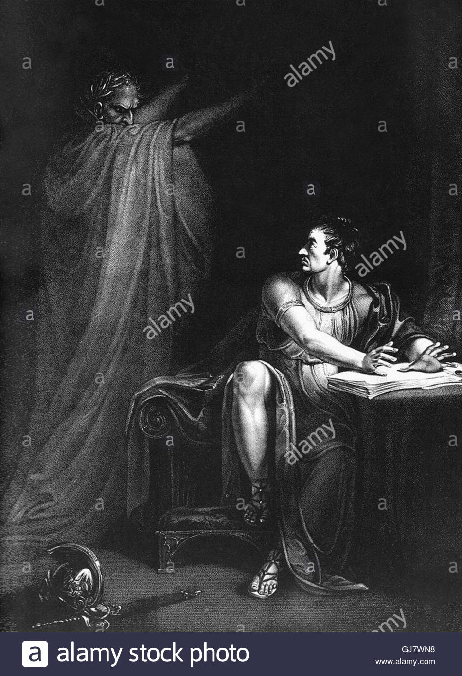 950x1390 Brutus And The Ghost Of Caesar (1802), Copperplate Engraving By - Brutus Painting