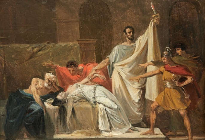 685x470 Le Serment De Brutus Le Suicide De By Pierre Jerome - Brutus Painting