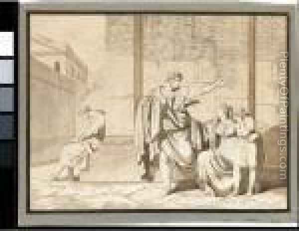 600x464 The Condemnation Of The Sons Of Brutus Oil Painting Reproduction - Brutus Painting