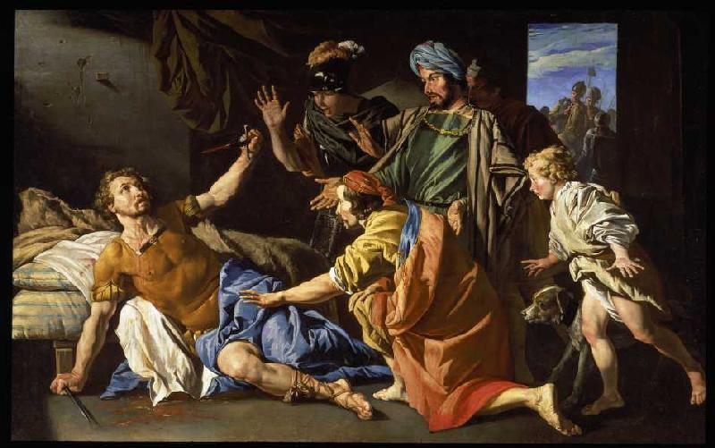 800x501 The Death Of Brutus Painting Matthias Stomer Oil Paintings - Brutus Painting