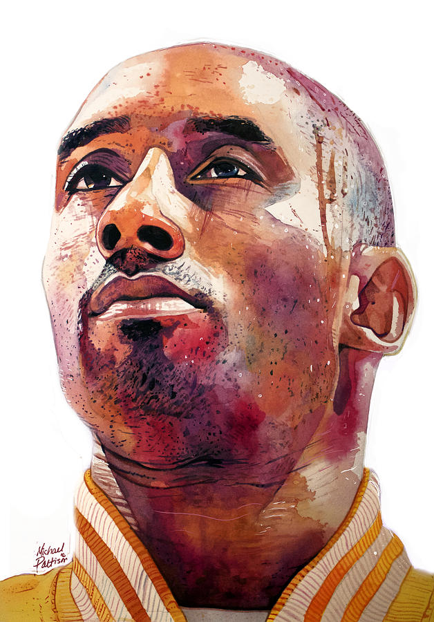628x900 Kobe Bryant Lakers Final Game Painting By Michael Pattison - Bryant Painting