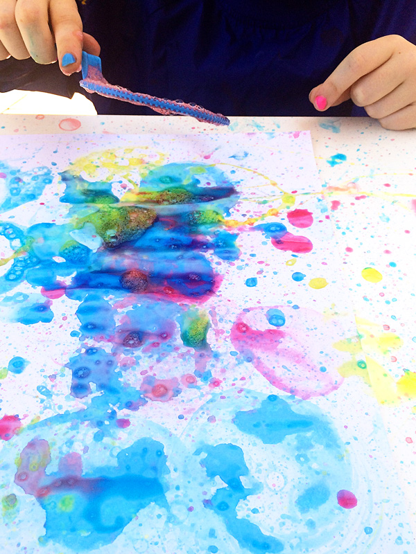600x800 Bubble Painting With Bubble Blowers Kids Love This Painting Activity - Bubble Blowing Painting