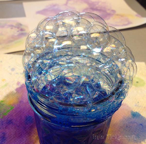 600x591 Painting With Bubbles In A Tickle - Bubble Blowing Painting