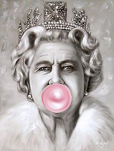 226x300 Di Capri The Queen Bubblegum Portrait Oil Painting On Canvas - Bubble Gum Painting