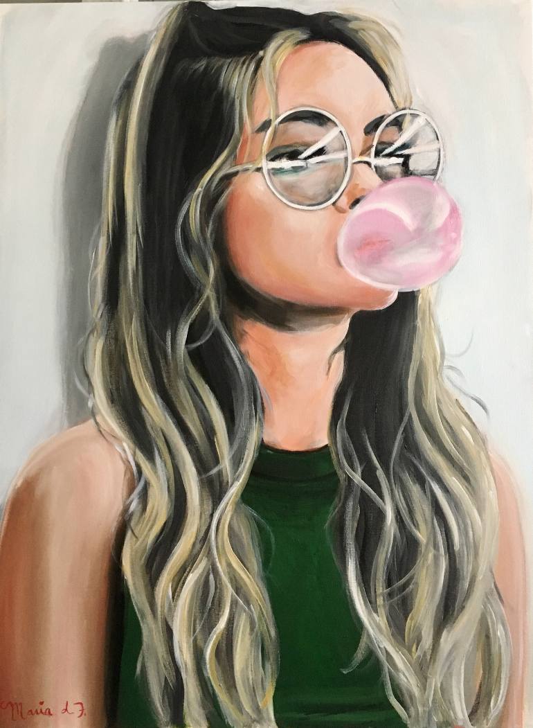 770x1051 Saatchi Art Bubble Gum Painting By Maria Folger - Bubble Gum Painting