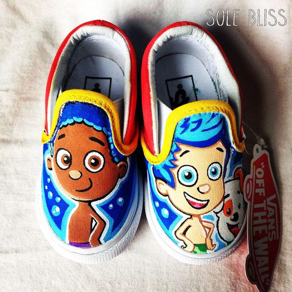 570x570 Bubble Guppies Shoes Painted Infantchildren's Vanscanvas - Bubble Guppies Painting