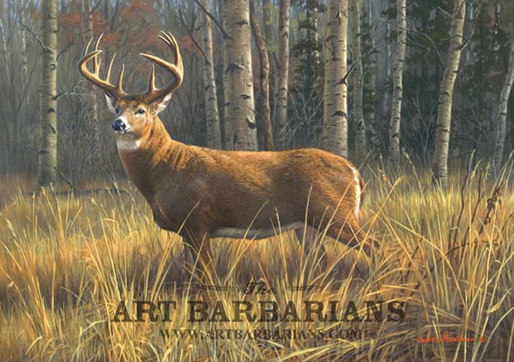 750x529 Wildlife Art Prints Plus Original Paintings With A Wide Selection - Buck Painting