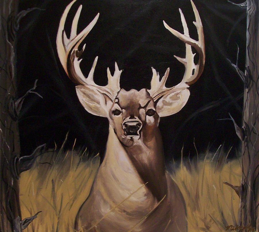 900x805 Big Buck Paintings Painting By Mikayla Ziegler - Buck Painting