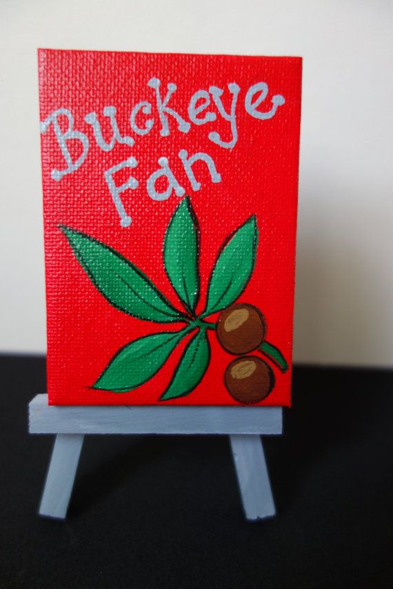 570x855 Ohio State Buckeyes Miniature Painting With Easel Miniatures - Buckeye Painting