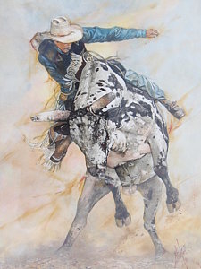 225x300 Slow Dancing In A Burning Room Painting By Bob Graham - Bucking Bull Painting