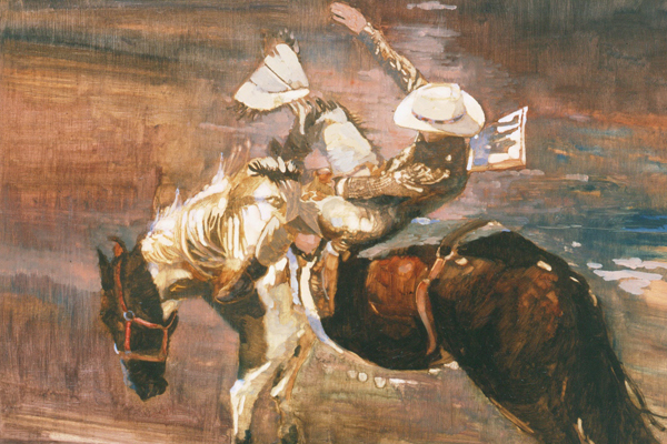 600x400 Walt Spitzmiller Art American Rodeo - Bucking Bull Painting