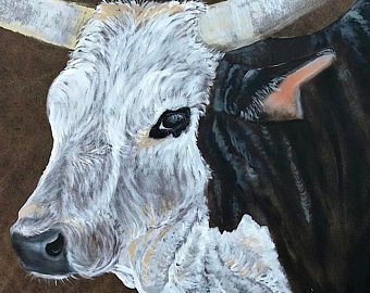 340x270 Bucking Bull Etsy - Bucking Bull Painting