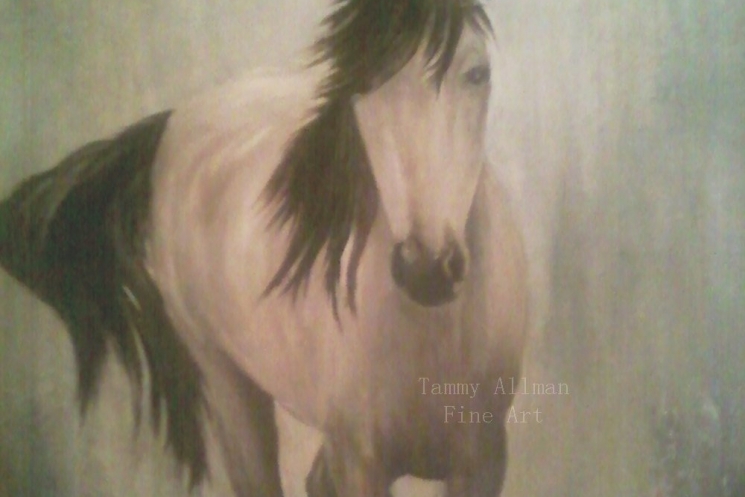 745x497 Fine Art Original Buckskin Horse Painting, Custom Horse Oil - Buckskin Horse Painting