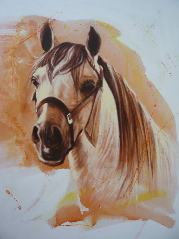 617x827 Buckskin Horse Portrait Original Acrylic On Canvas By Yasiel - Buckskin Painting
