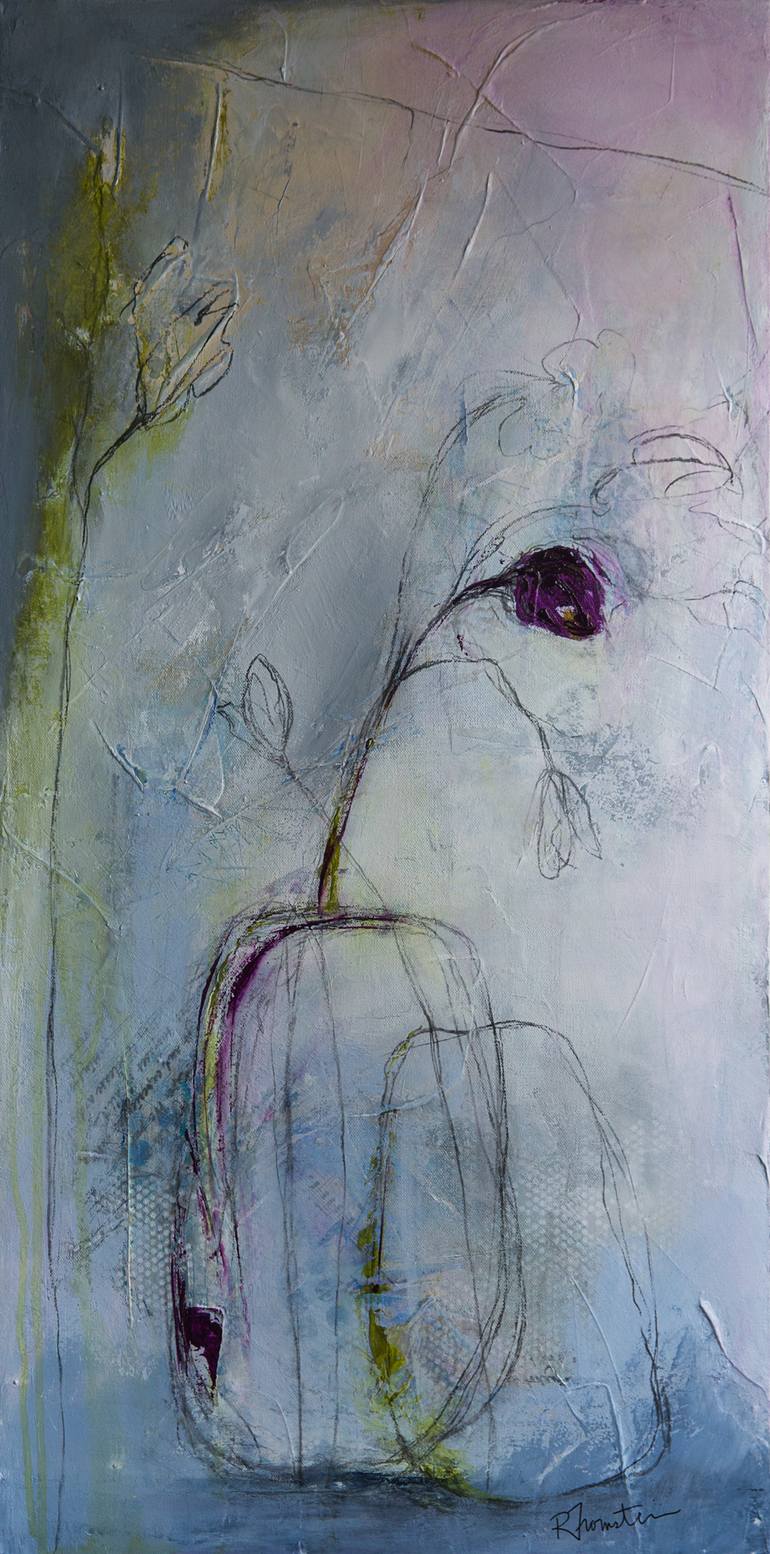 770x1554 Saatchi Art Purple Bud Painting By Ruth Fromstein - Bud Painting