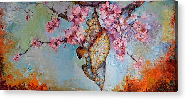 634x342 Butterfly Bud Big Painting, The Methamorphoses Of A Chrysalis - Bud Painting