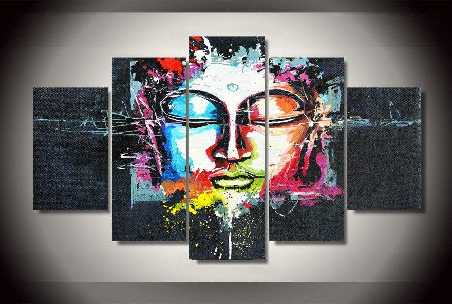 880x591 Abstract Art Buddha Canvas - Buddha Canvas Painting