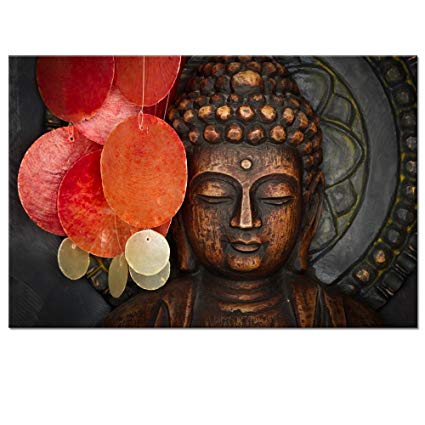 425x425 Buddha Canvas Wall Art Wood Buddha Statue Canvas - Buddha Canvas Painting